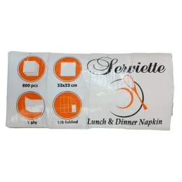 Снимка на Салфетки 800бр. 33 Х 33см., 1пл., 1/8, целулоза, с бордюр